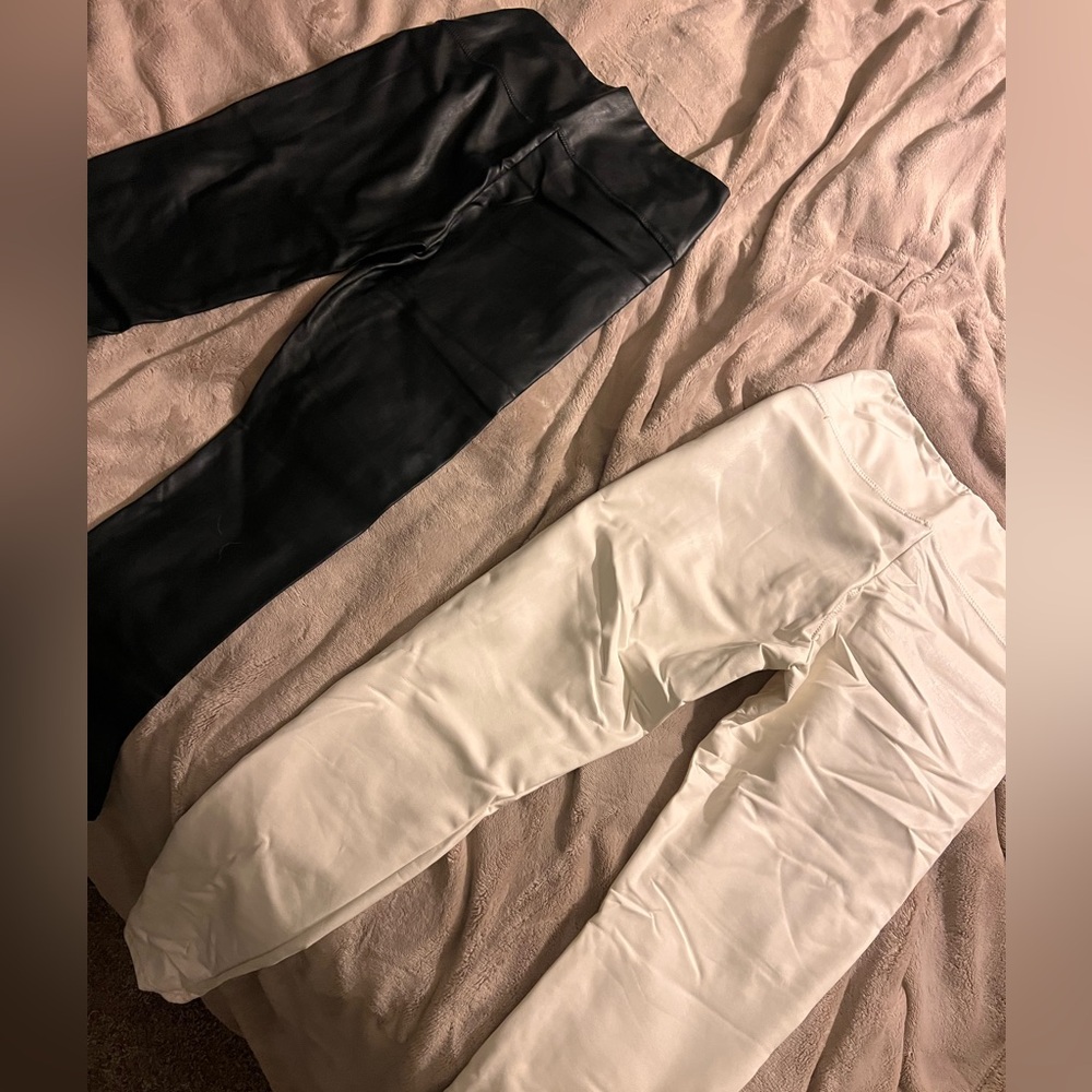 Black & White set of pleather leggings